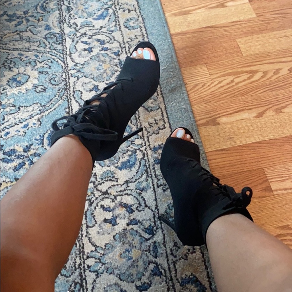 Steve Madden Shannon Bootie Black Open Toe Ankle